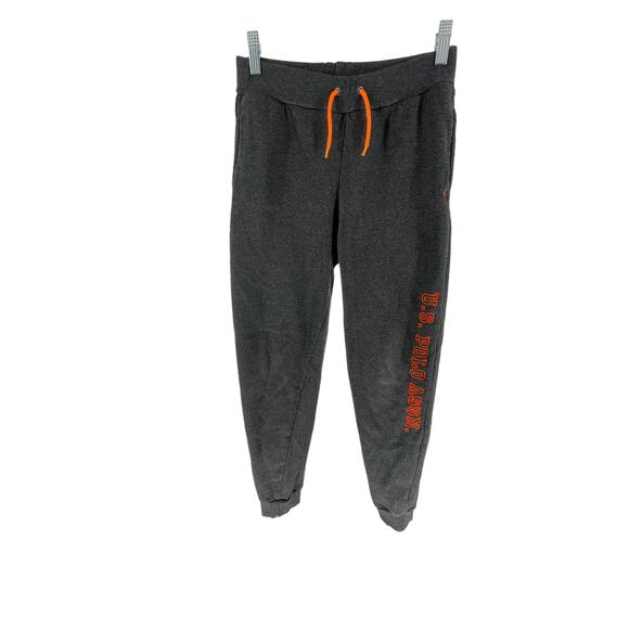 U.S. Polo Assn Boys Gray Orange Graphic Jogger Sweatpants Youth Size Large - Picture 1 of 6